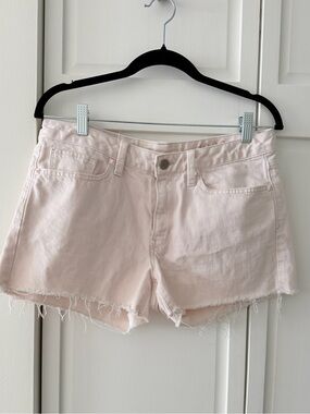 GAP 1969 Slim Cut-Off Denim Shorts | Light Pink 100% Cotton Size 28